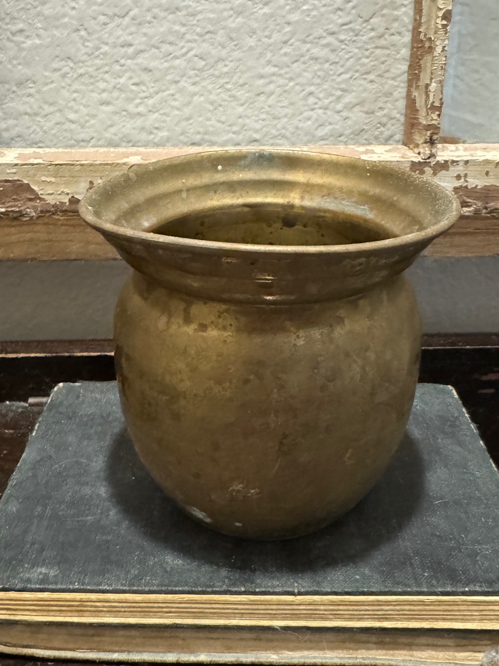 Vintage Solid Brass Decorative Pot